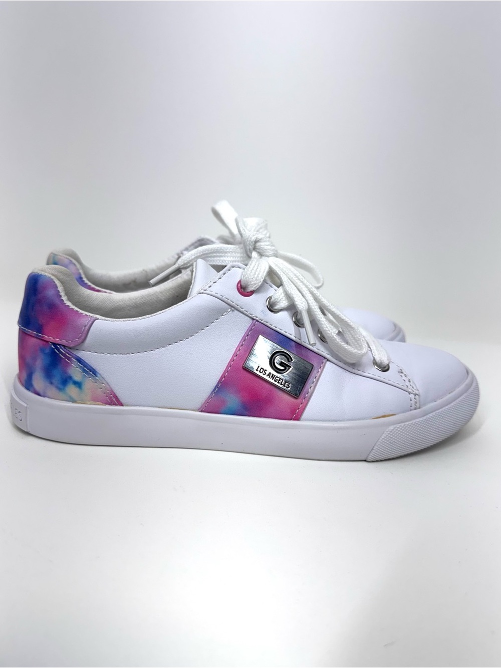 GBG G By Guess Colorblock Pink & Blue Tie Dye White Mover Sneakers Size 5.5 - Picture 5 of 16